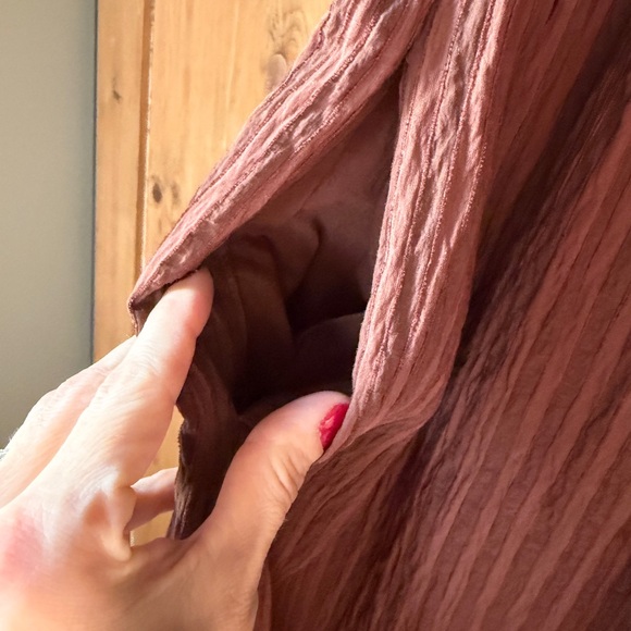 SOLD-NFS Hill House The Cosima Nap Dress Small Chocolate Seersucker Smocked - Picture 7 of 9